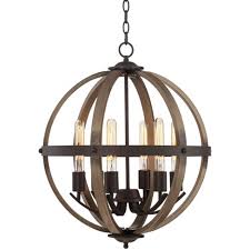 Where can i buy rustic lighting for my home? Franklin Iron Works Bronze Wood Orb Chandelier 21 Wide Rustic Farmhouse Led 6 Light Fixture For Dining Room House Foyer Kitchen Target