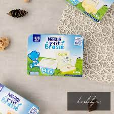 Đồ ăn dặm cho bé] Sữa chua nguội, váng sữa Nestle ăn dặm vị tự nhiên,  chuối, đào, lê cho bé 4m-6m-9m