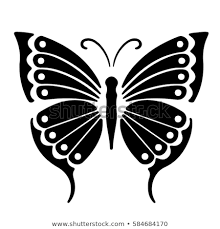 Butterfly Stencil Pattern Beautiful Gift Stock Vector Royalty Free