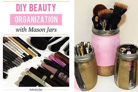 diy beauty organization with mason jars