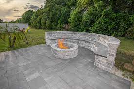 Paver Patio With Outdoor Fire Pit And