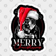 english bulldog merry christmas dog