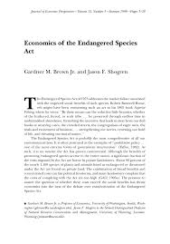 pdf economics of the endangered species act pdf economics of the endangered species act