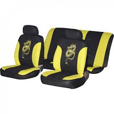 6pc Yellow Dragon Design Car Seat Cover