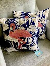 beaded pink flamingo tropical pillow 2