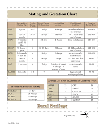 Rural Heritage Mating And Gestation Chart