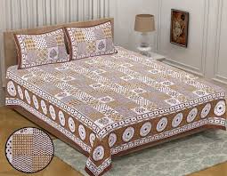 King Size Cotton Double Bedsheet With 2