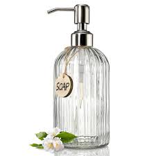 Glass Soap Dispenser 400ml With Rust