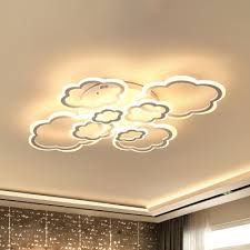 Acoustic ceiling clouds | suspended ceiling clouds. Minimalist Cloud Ceiling Light Fixture Acrylic 4 8 Heads Living Room Flush Lamp In White Beautifulhalo Com