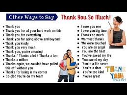 It was funny as hell! Thank You Synonym 45 Powerful Synonyms For Thank You For Esl Learners English Study Online