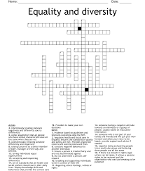 equality and diversity crossword wordmint