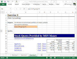 Msn Moneycentral Iqy Web Query Excel University