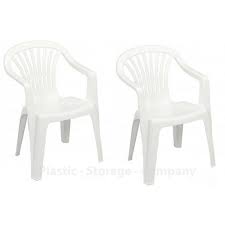 White 2 Chairs Plastic Garden Chairs