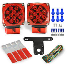 Boat Wellmax 12v Led Trailer Lights Kit Dot Compliant Submersible Tail Lights For Rv Marine Trailer Over 80 Inches For All Outdoor Terrains Material Transport Trailer Accessories