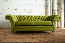 Green Velvet Fabric Chesterfield Sofa