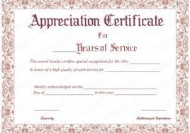 10 Year Service Award Certificate Template Longevity Years Of