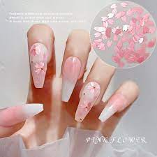 holographic flower nail flakes manicure