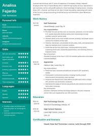 nail technician resume exle with