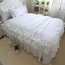 full white bedding set double layers