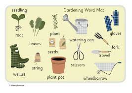 gardening word mat printable teaching