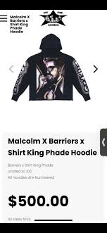 Navy blue hoodie with bridges not barriers printed in the middle of the chest. Barriers Malcolm X Barriers X Shirt King Phade Hoodie