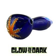 Glow In The Dark Glass Pipe Blue Pipes