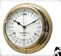 24 Hour Brass Case Military Time Clock