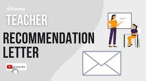 teacher recommendation letter template