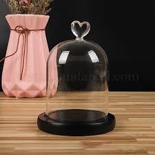 Heart Shaped Top Clear Glass Dome Cover