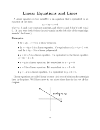 linear equations and lines