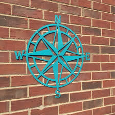 Steel Nautical Star Compass Wall Art