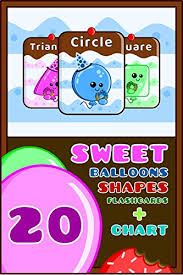 Montessori Sweet Balloons Shapes Flashcards Learning Chart