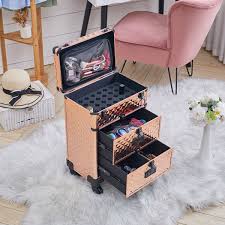 3 in 1 makeup trolley case with drawer