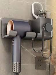 1pc Wall Mounted Hair Dryer Holder