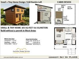 Tiny House Plans 105 Sq Ft Cabin Bunkie