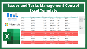 tasks management control excel template