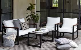 Black Patio Furniture With White