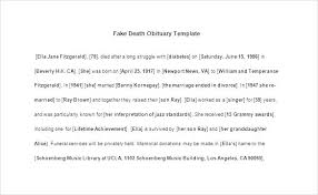 Template For Obituary Outline Form Soulective Co