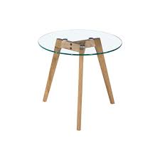 Astrid Side Table Glass Oak Large