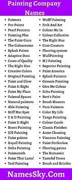 Painting Company Names 805 Funny