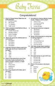 Above is page 1 of three. Exclusive Baby Shower Trivia Game Baby Shower Funny Baby Facts Baby Shower