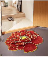3d peony thick flower shape carpet art