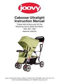 Joovy Caboose Ultralight Instruction Manual