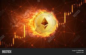 Golden Ethereum Coin Image Photo Free Trial Bigstock