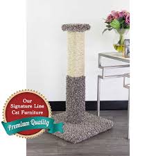 solid wood carpeted cat scratching post