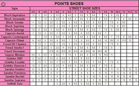 22 Surprising Gaynor Minden Pointe Shoe Size Chart