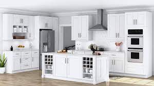 shaker wall cabinets in white kitchen