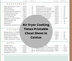 air fryer cooking times printable cheat