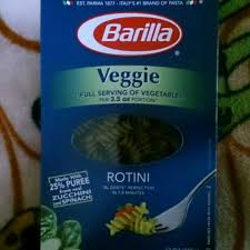 barilla veggie rotini and nutrition facts