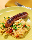 beer bratwurst and cabbage